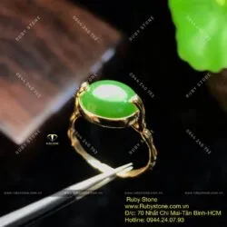 Nhẫn đốt trúc ngọc bích Canada, vàng 10k