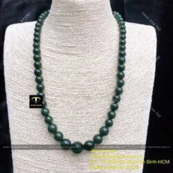 Vòng cổ ngọc bích Canada, hạt đuổi từ 8 đến 12 ly (62 hạt)