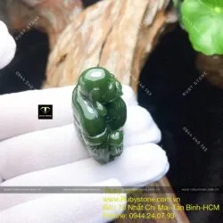 Phật Di Lặc ngọc bích Canada dáng ngồi tự tại, KT 32mm - Hình ảnh 6