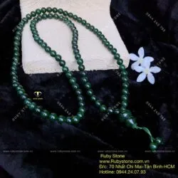 Tràng hạt 108 ngọc bích Canada 8 ly xanh đậm - Ảnh 4
