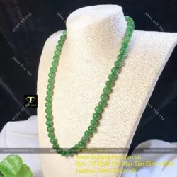 Chuỗi cổ ngọc bích Canada xanh lá 10 ly (62 hạt) - Hình ảnh 6