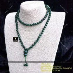 Tràng hạt 108 ngọc bích Canada 8 ly xanh đậm