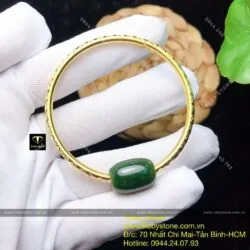 Lắc tay lu thống Ngọc bích, vàng 18k - Ảnh 8