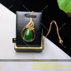 Mặt dây chuyền Thiên nga Ngọc bích, vàng 18k - Ảnh 3