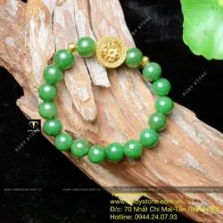 Vòng Ngọc bích Canada 10 ly, mix bánh xe Kinh luân vàng 24k - Hình ảnh 6