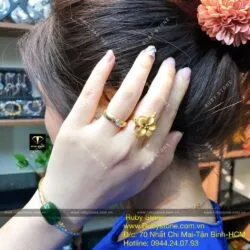Lắc tay lu thống Ngọc bích, vàng 18k - Ảnh 3