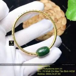 Lắc tay lu thống Ngọc bích, vàng 18k - Ảnh 7