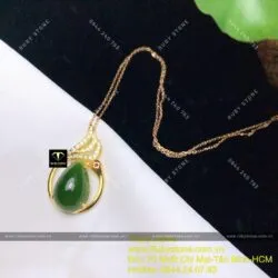Mặt dây chuyền Thiên nga Ngọc bích, vàng 18k - Ảnh 5