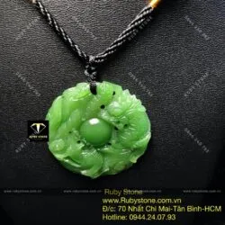 Ngọc bội Long - Phụng ngọc bích, KT 46mm - Ảnh 3