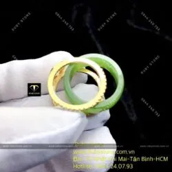 Nhẫn Kim tiền Ngọc bích Canada, vàng 10k (3 trong 1) - Ảnh 6
