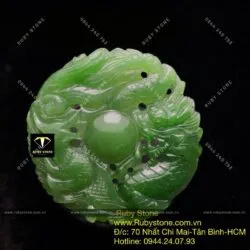 Ngọc bội Long - Phụng ngọc bích, KT 46mm - Ảnh 9