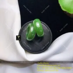 Cặp nhẫn Ngọc bích xanh lá, bản 9mm - Hình ảnh 5