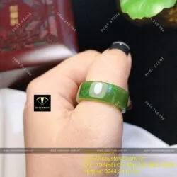 Nhẫn cặp Ngọc bích Canada, bản vuông 8mm Nhẫn cặp Ngọc bích Canada, bản vuông 8mm