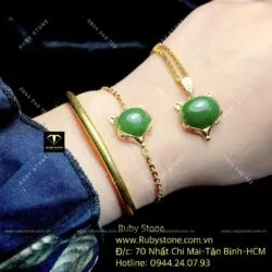 Mặt dây chuyền hồ ly Ngọc bích, vàng 10k - Ảnh 8