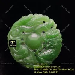 Ngọc bội Long - Phụng ngọc bích, KT 46mm - Ảnh 6