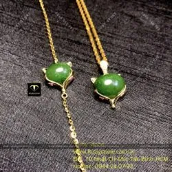 Mặt dây chuyền hồ ly Ngọc bích, vàng 10k - Ảnh 7
