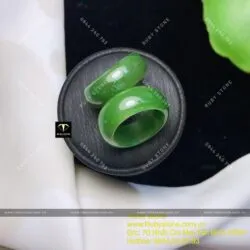 Cặp nhẫn Ngọc bích xanh lá, bản 9mm - Hình ảnh 4