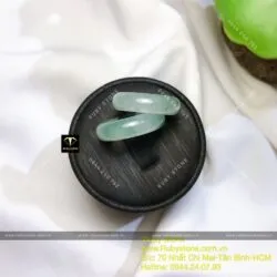 Nhẫn cặp bản tròn Phỉ thuý (Jadeite A) - Hình ảnh 6