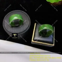 Nhẫn cặp Ngọc bích Canada, bản vuông 8mm Nhẫn cặp Ngọc bích Canada, bản vuông 8mm