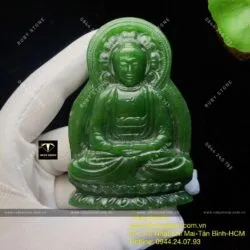 Phật A Di Đà ngọc bích tự tại, KT 80mm - Hình ảnh 2