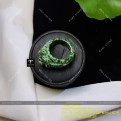 Nhẫn hoa mẫu đơn ngọc Cẩm thạch sơn thủy (nguyên khối) - Hình ảnh 2