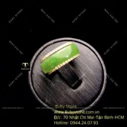 Nhẫn Kim tiền Ngọc bích Canada, vàng 10k (3 trong 1) - Ảnh 2