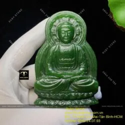 Phật A Di Đà ngọc bích tự tại, KT 80mm - Hình ảnh 3