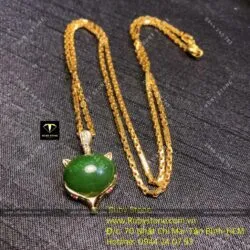 Mặt dây chuyền hồ ly Ngọc bích, vàng 10k - Ảnh 5