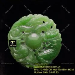 Ngọc bội Long - Phụng ngọc bích, KT 46mm - Ảnh 8