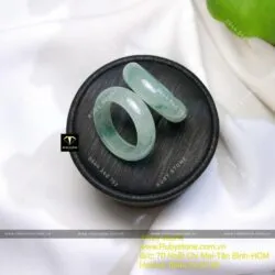 Nhẫn cặp bản tròn Phỉ thuý (Jadeite A) - Hình ảnh 3