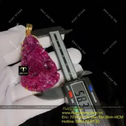 Phật Bà Ruby Nam Phi, vàng 18k, KT 58mm - Hình ảnh 2