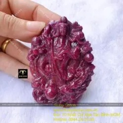Phật bà quan âm Ruby Nam Phi, kích thước 74x52mm