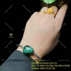 Kiềng bạc lu thống ngọc Cẩm thạch sơn thuỷ (jadeite A) - Hình ảnh 6