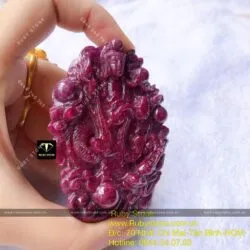 Phật bà quan âm Ruby Nam Phi, kích thước 74x52mm - Hình ảnh 7