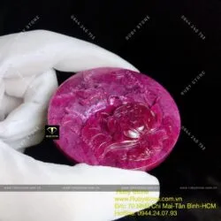 Tác phẩm hoa mẫu đơn khoe sắc Ruby Nam Phi, kích thước 56mm - Hình ảnh 5