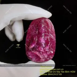 Phật bản mệnh A Di Đà Ruby Nam Phi - tuổi Hợi, kích thước 51mm - Ảnh 10