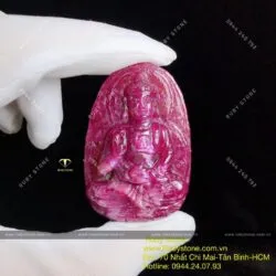 Phật bản mệnh A Di Đà Ruby Nam Phi - tuổi Hợi, kích thước 51mm - Ảnh 9