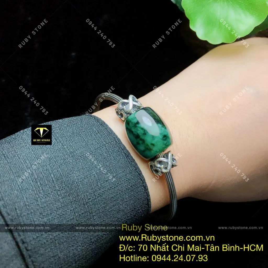 Kiềng tay bạc lu thống ngọc Cẩm thạch sơn thuỷ Kiềng tay bạc lu thống ngọc Cẩm thạch sơn thuỷ