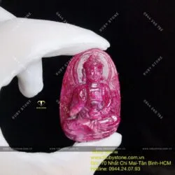 Phật bản mệnh A Di Đà Ruby Nam Phi - tuổi Hợi, kích thước 51mm - Ảnh 8