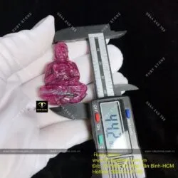 Phật bản mệnh A Di Đà Ruby Nam Phi - tuổi Hợi, kích thước 44mm - Ảnh 2