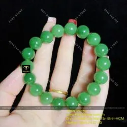 Vòng chuỗi ngọc bích Canada xanh lá 12 ly