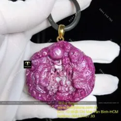 Mặt dây chuyền Thiện-Ác Ruby Nam Phi, vàng 18k - Hình ảnh 9