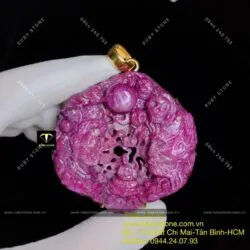 Mặt dây chuyền Thiện-Ác Ruby Nam Phi, vàng 18k - Hình ảnh 7