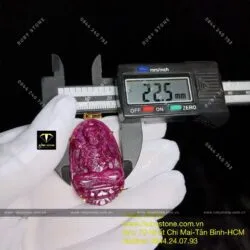 Mặt dây chuyền Đại Thế Chí Bồ Tát Ruby Nam Phi, vàng 18k - Ảnh 2