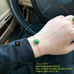 Lắc hồ ly ngọc bích Canada, vàng 18k - Ảnh 4