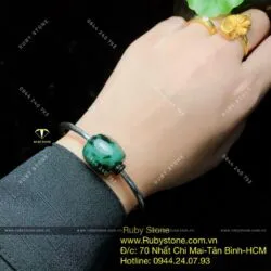 Kiềng bạc lu thống ngọc Cẩm thạch sơn thuỷ (jadeite A) - Hình ảnh 2