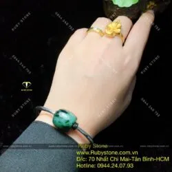 Kiềng bạc lu thống ngọc Cẩm thạch sơn thuỷ (jadeite A) - Hình ảnh 7