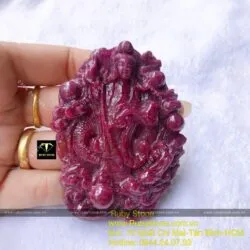Phật bà quan âm Ruby Nam Phi, kích thước 74x52mm - Hình ảnh 4