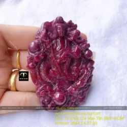 Phật bà quan âm Ruby Nam Phi, kích thước 74x52mm - Hình ảnh 5