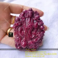 Phật bà quan âm Ruby Nam Phi, kích thước 74x52mm - Hình ảnh 13
